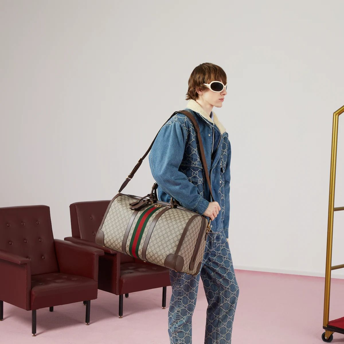 Túi Gucci Savoy Large Duffle Bag 'Beige Ebony' 724612-9C2ST-8746 - Ảnh 9