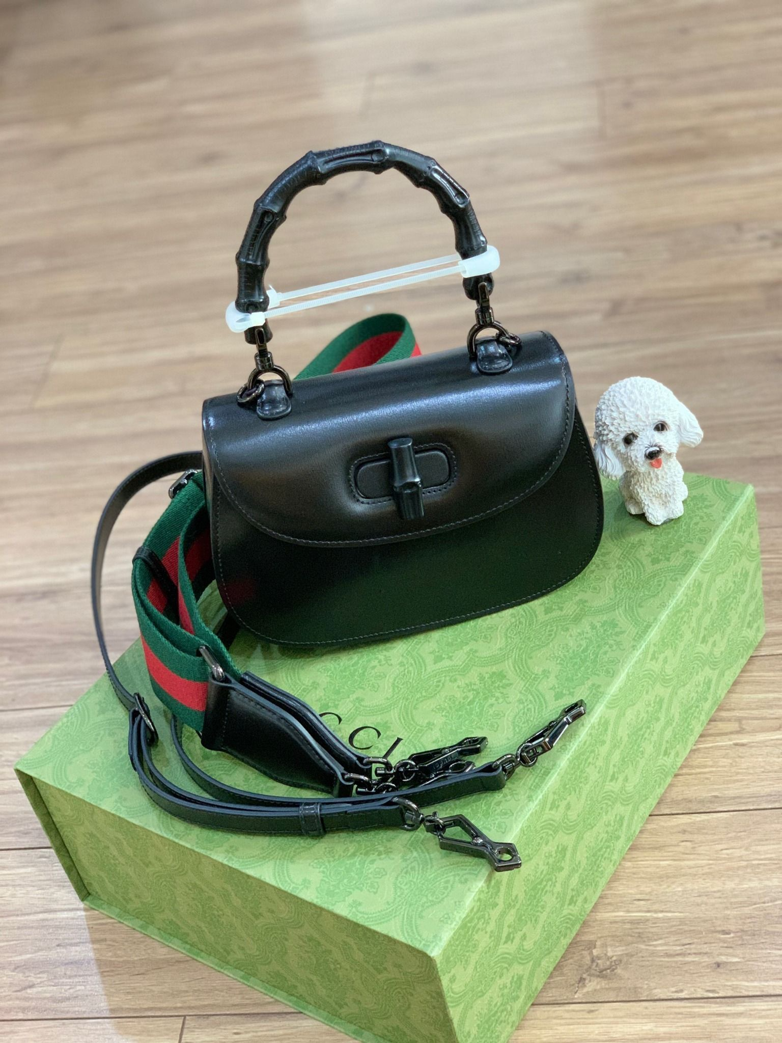 Túi Gucci Bamboo 1947 Mini Top Handle Bag 'Black' 686864-10ODP-1060 - Ảnh 6