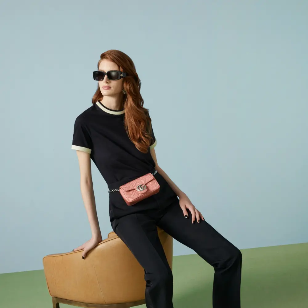 Túi Gucci GG Marmont Belt Bag 'Pink Moiré' 746608-FAB7Y-7941 - Ảnh 7