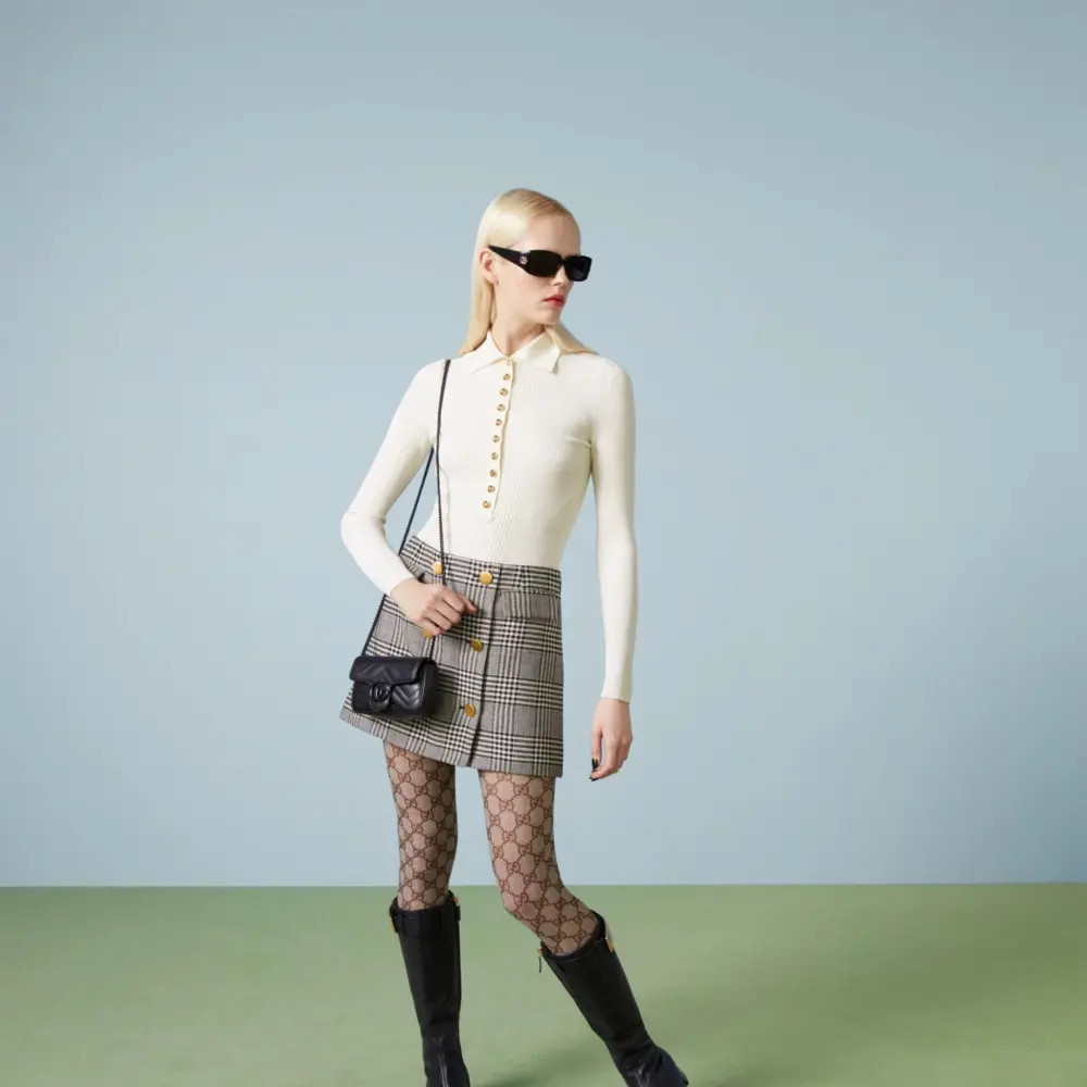 Túi Gucci GG Marmont Super Mini Bag 'Black' 476433-AABZK-1000 - Ảnh 7