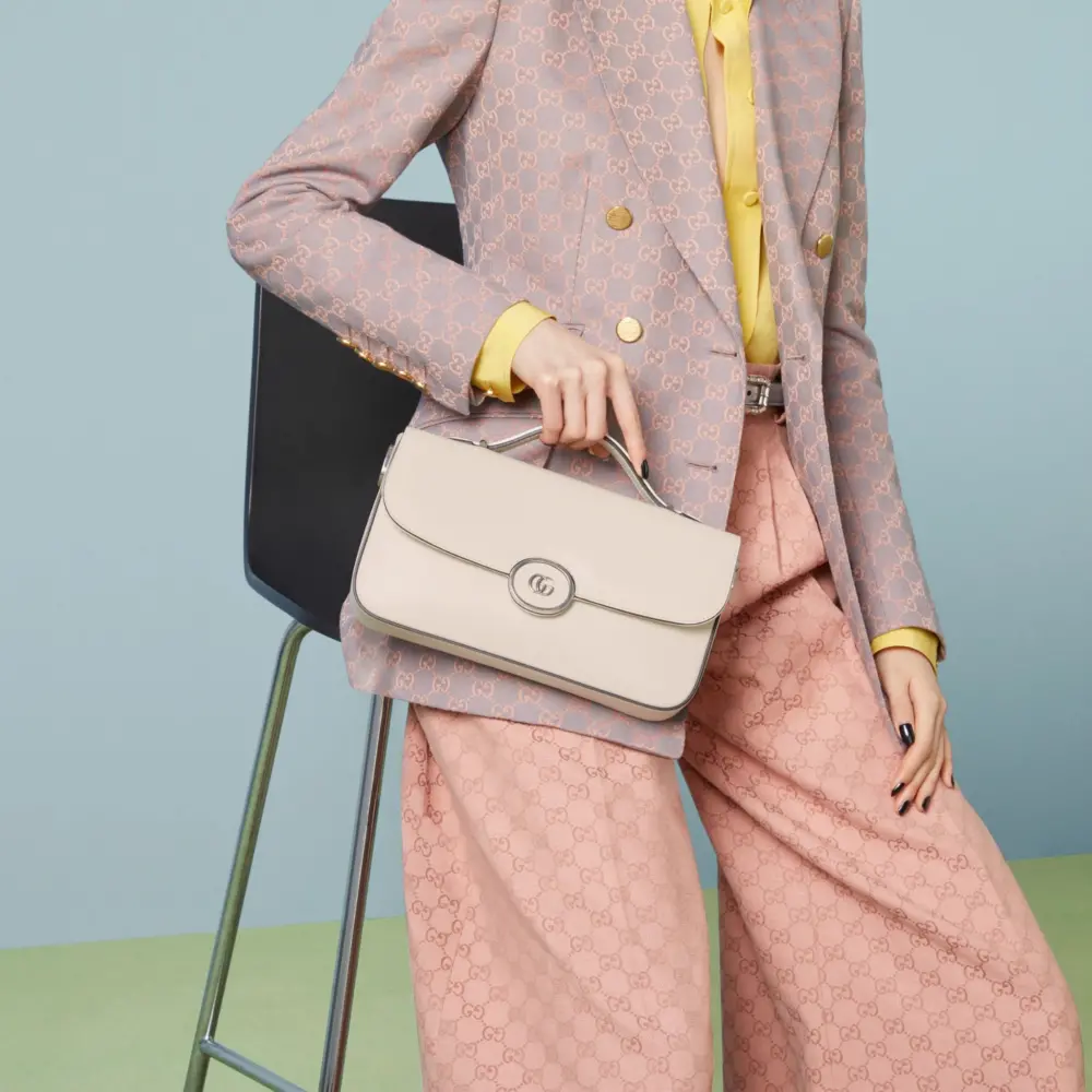 Túi Gucci Petite GG Small Shoulder Bag 'White' 739721-AACAW-9022 - Ảnh 6