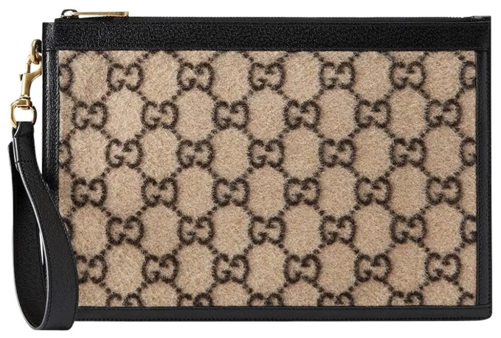 Túi Gucci GG Supreme Wool Pouch 'Beige' 597627-G38ET-9769