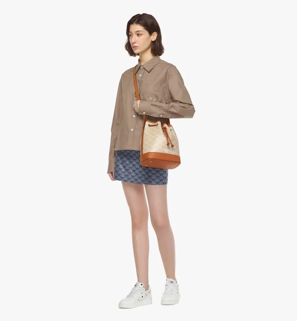 Túi MCM Himmel Drawstring Bag 'Beige' MWDESAC01I9001 - Ảnh 3