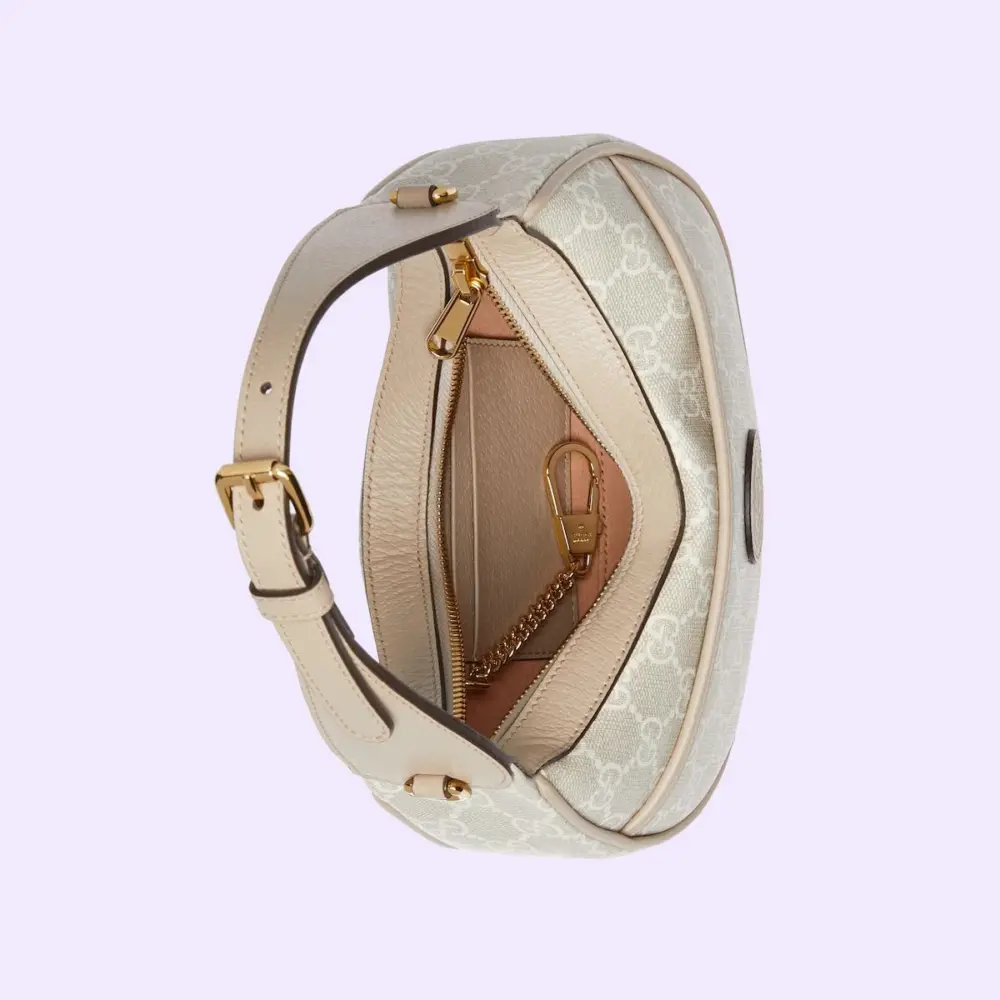 Túi Gucci GG Half Moon Shaped Mini Bag 'Beige White' 726843-FAA4G-9897 - Ảnh 7
