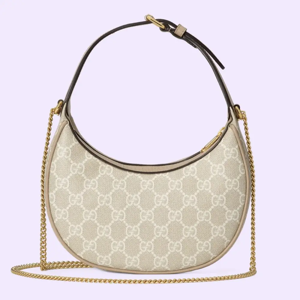 Túi Gucci GG Half Moon Shaped Mini Bag 'Beige White' 726843-FAA4G-9897 - Ảnh 4