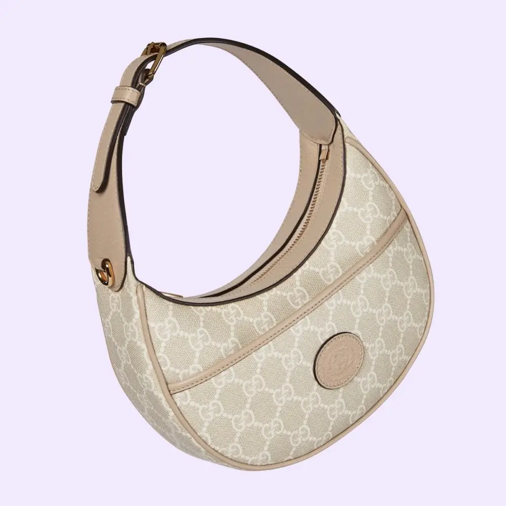 Túi Gucci GG Half Moon Shaped Mini Bag 'Beige White' 726843-FAA4G-9897 - Ảnh 3
