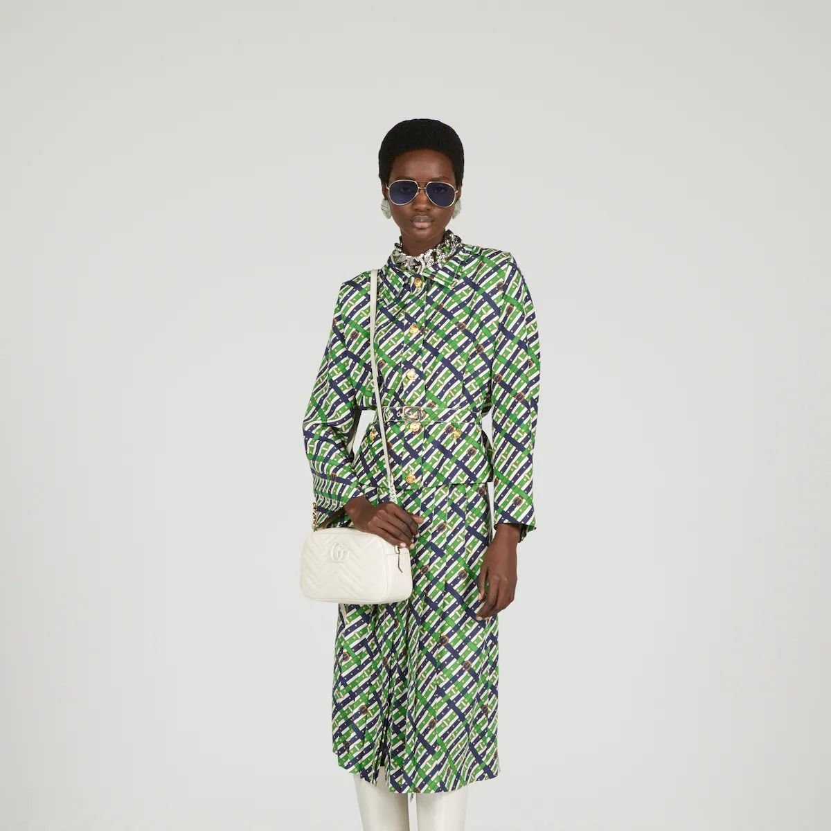 Túi Gucci GG Marmont Matelassé Shoulder Bag 'White' 447632-DAAAJ-9022 - Ảnh 8