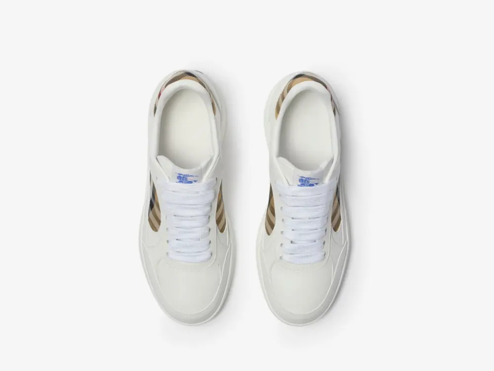 Giày Burberry Leather Check Terrace Sneakers 'White' 81086491 - Ảnh 4