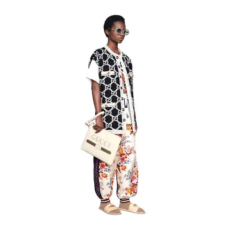 Túi Gucci Print Clutch Item 'White Leather' 572770-0Y2AT-8820 - Ảnh 5