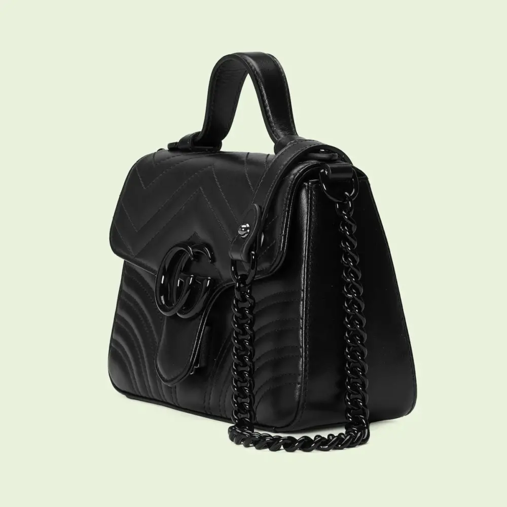 Alternative view of Túi Gucci GG Marmont Mini Top Handle Bag 'Black' 702563-DTDFV-1000