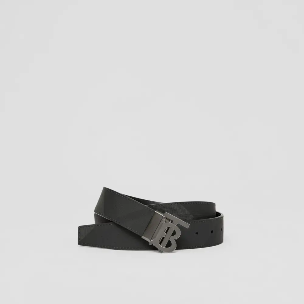 Alternative view of Thắt Lưng Nam Burberry Check and Smooth Leather 'Navy' 80653391