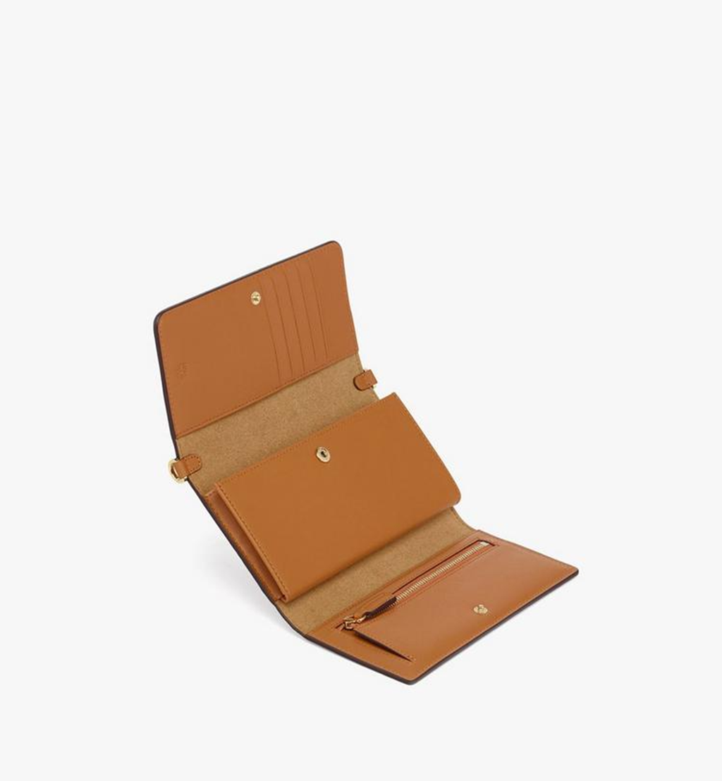 Alternative view of Túi MCM Valentine’s Day Upcycling Project Chain Wallet in Visetos 'Cognac' MXEFSUP01CO001