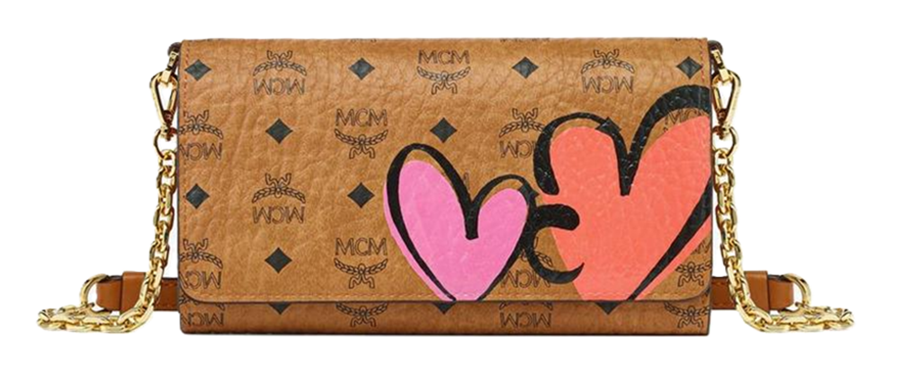 Túi MCM Valentine’s Day Upcycling Project Chain Wallet in Visetos 'Cognac' MXEFSUP01CO001