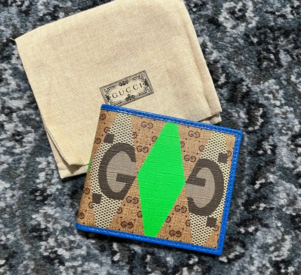 Alternative view of Ví Nam Gucci GG Diamond Print Bifold Wallet 'Brown' 671652-AABDC-9799