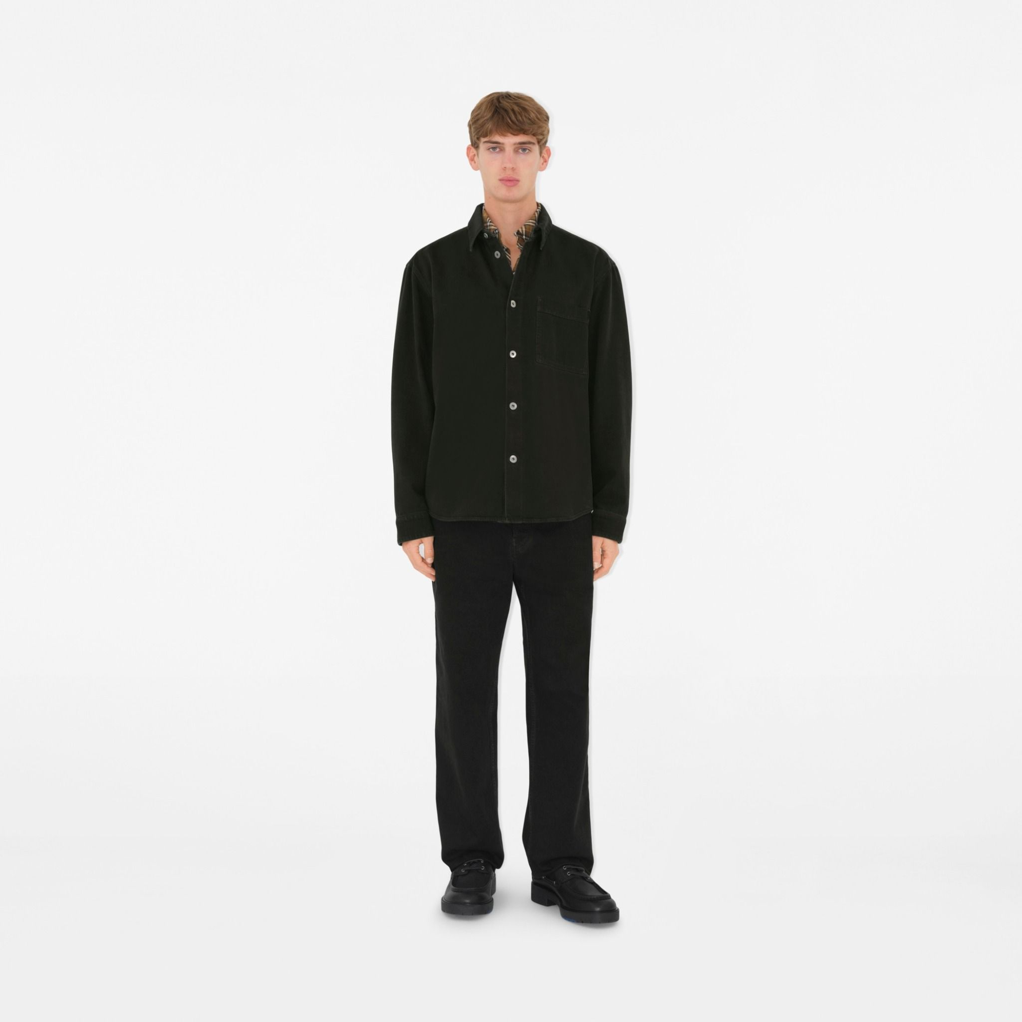 Giày Burberry Leather Raft Boat Shoes ‘Black’ 81015391 - Ảnh 4