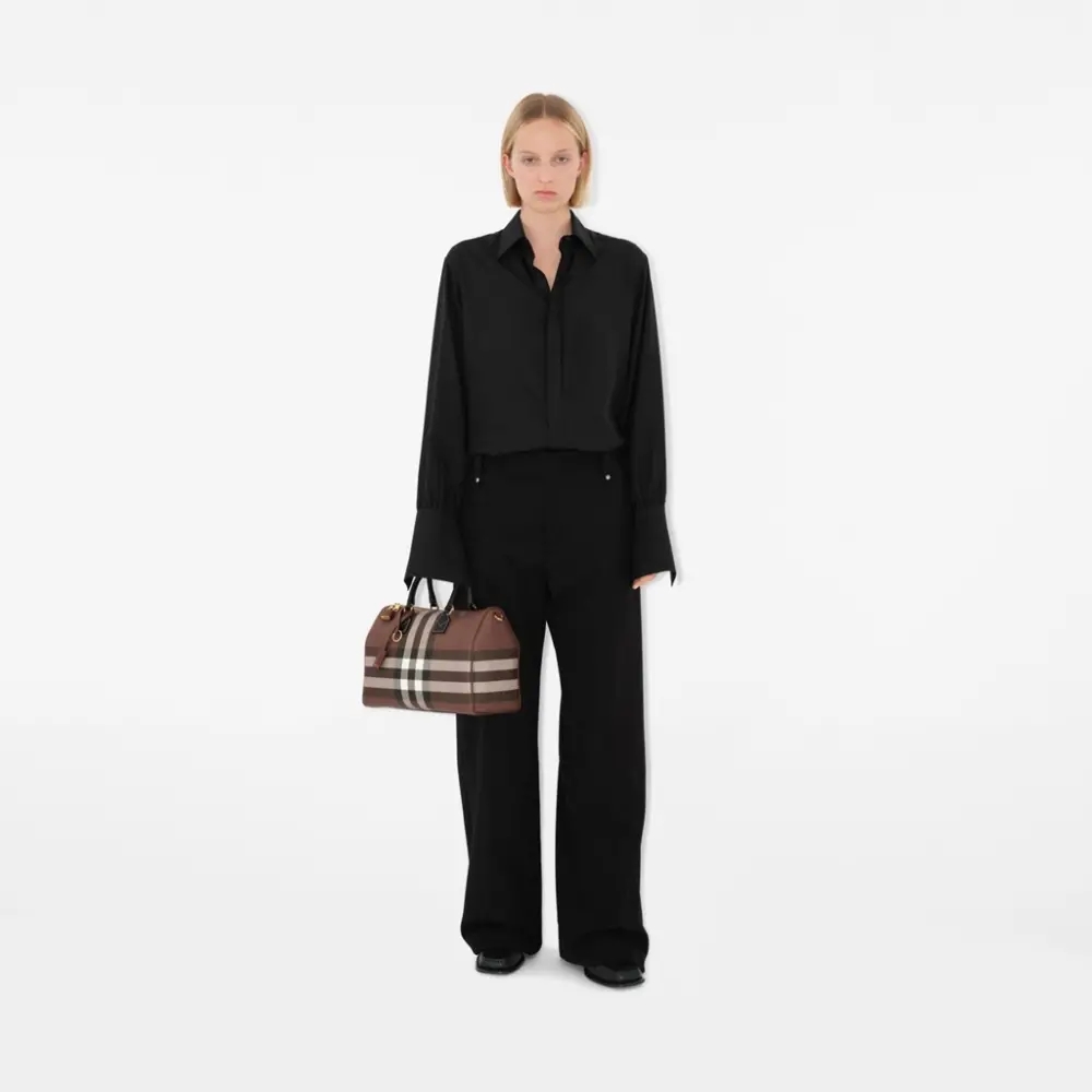 Alternative view of Túi Burberry Medium Check Bowling Bag 'Brown' 80696621