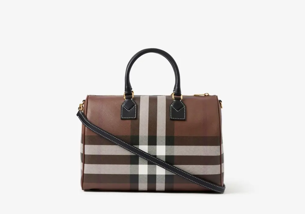 Túi Burberry Medium Check Bowling Bag 'Brown' 80696621 - Ảnh 5