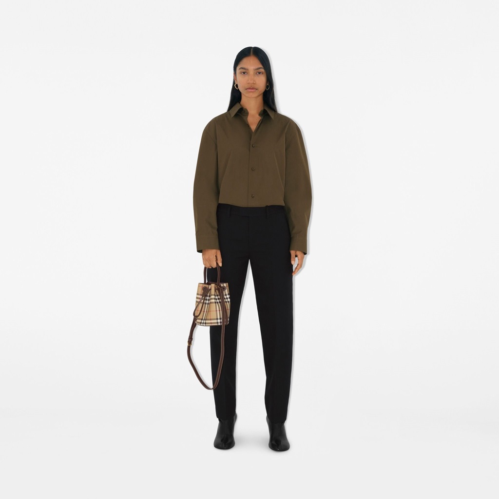 Alternative view of Túi Burberry Mini Check Bucket Bag 'Military' 81004881
