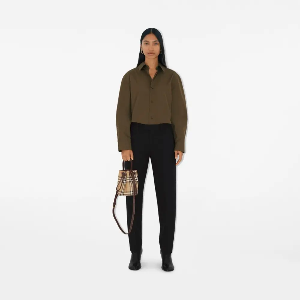 Alternative view of Túi Burberry Mini Check Bucket Bag 'Military' 81004881