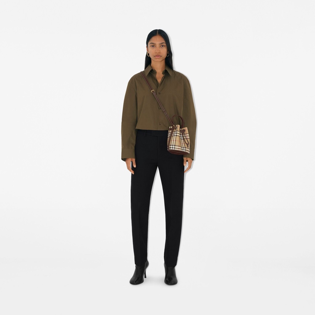 Túi Burberry Mini Check Bucket Bag 'Military' 81004881 - Ảnh 3