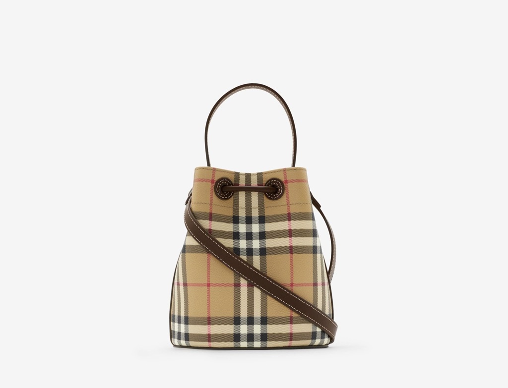 Túi Burberry Mini Check Bucket Bag 'Military' 81004881 - Ảnh 5