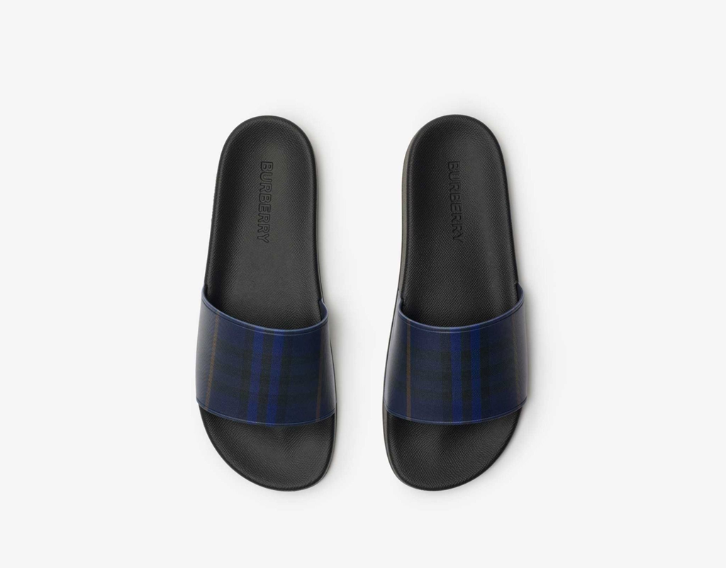 Dép Burberry Check Slides 'Midnight' 81075151 - Ảnh 5