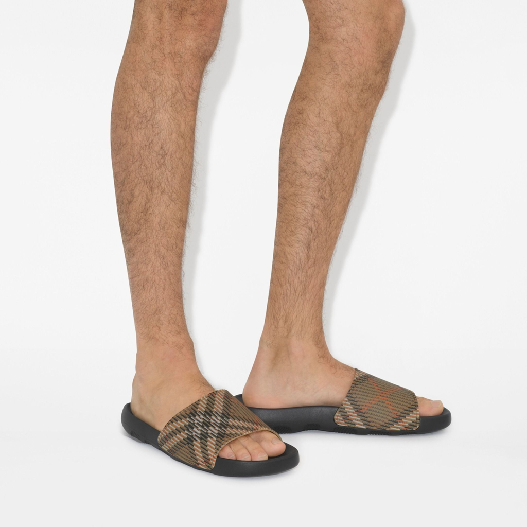 Alternative view of Dép Burberry Check Dive Slides 'Sand' 81021331