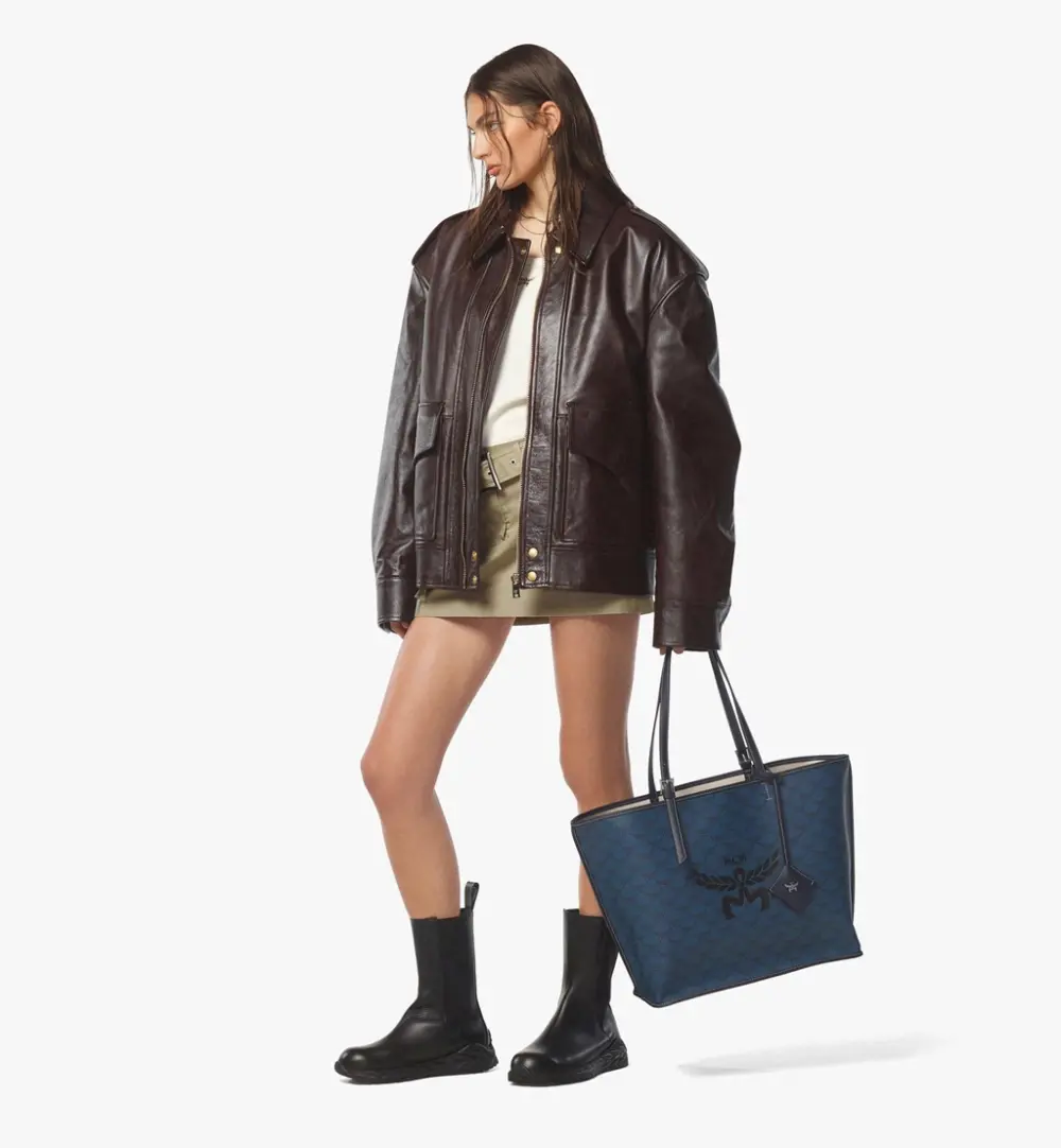 Túi MCM Himmel Shopper 'Navy' MWPESAC03VC001 - Ảnh 3