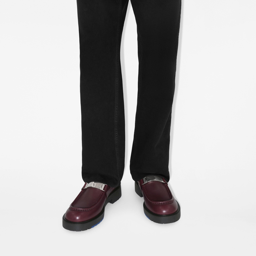 Alternative view of Giày Burberry Leather Raft Loafers 'Beet' 81026941