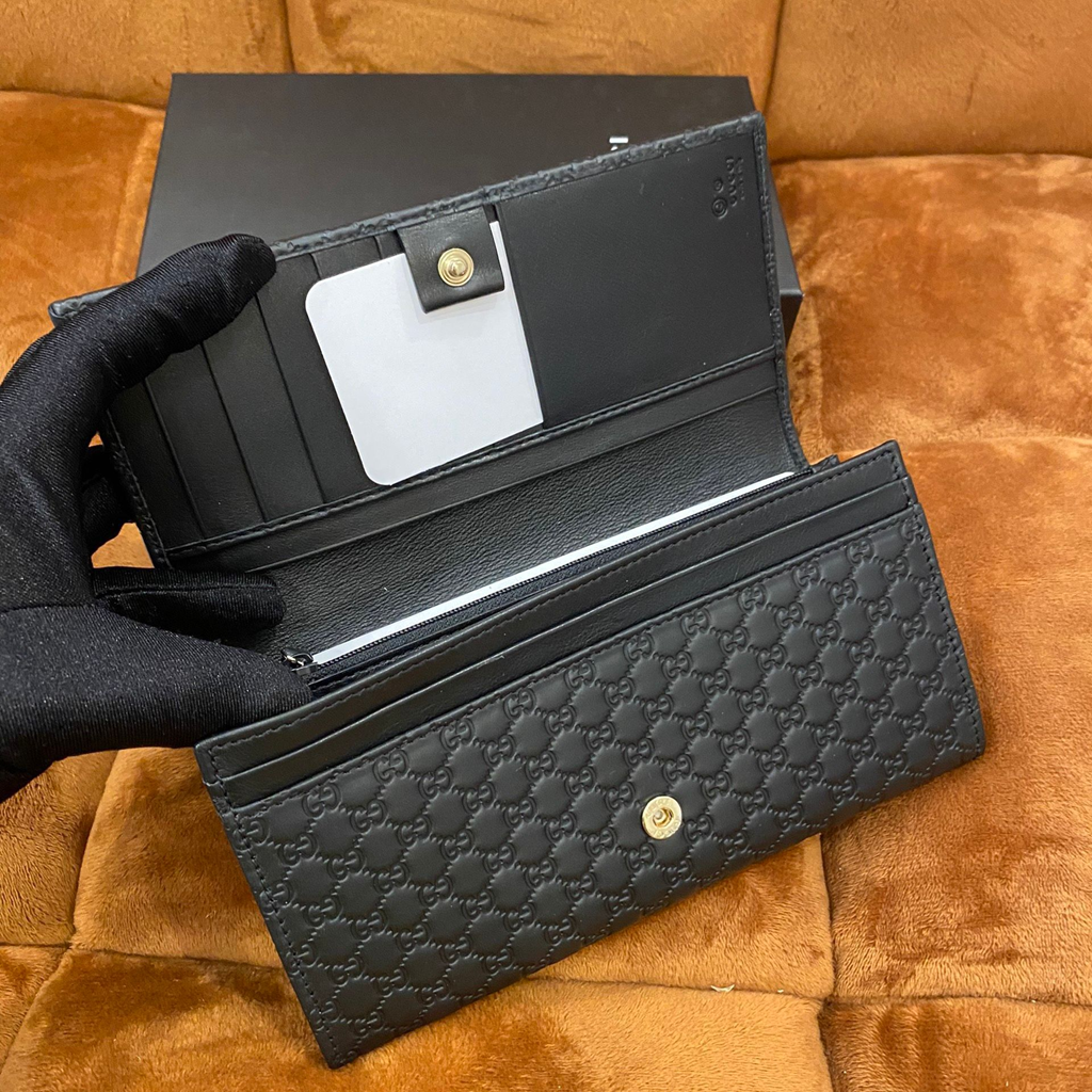 Alternative view of Ví Nữ Gucci Micro Guccissima 'Black Leather' 449396-BMJ1G-1000
