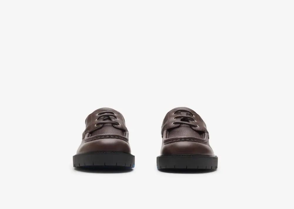 Giày Burberry Leather Raft Boat Shoes 'Log' 81016671 - Ảnh 3
