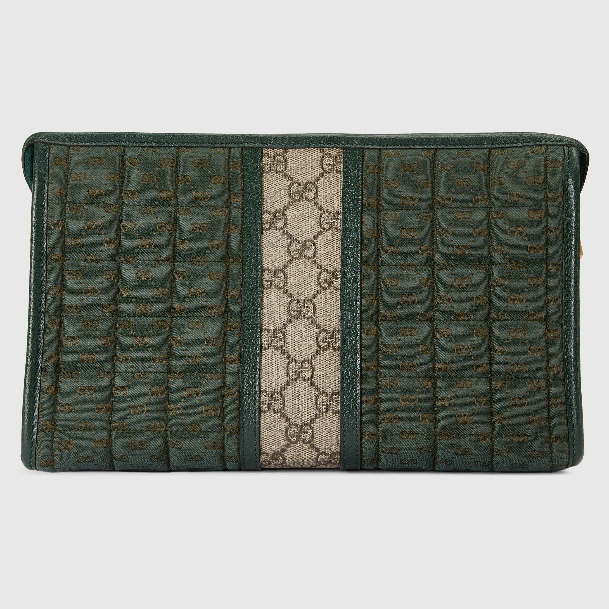 Túi Gucci Mini GG Canvas Pouch 'Green' 751912-FAB7W-3046 - Ảnh 6