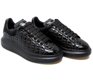 Giày Alexander McQueen Oversized Sneaker ‘Black Crocodile’ 625173-W4MU1-1000 - Ảnh 4