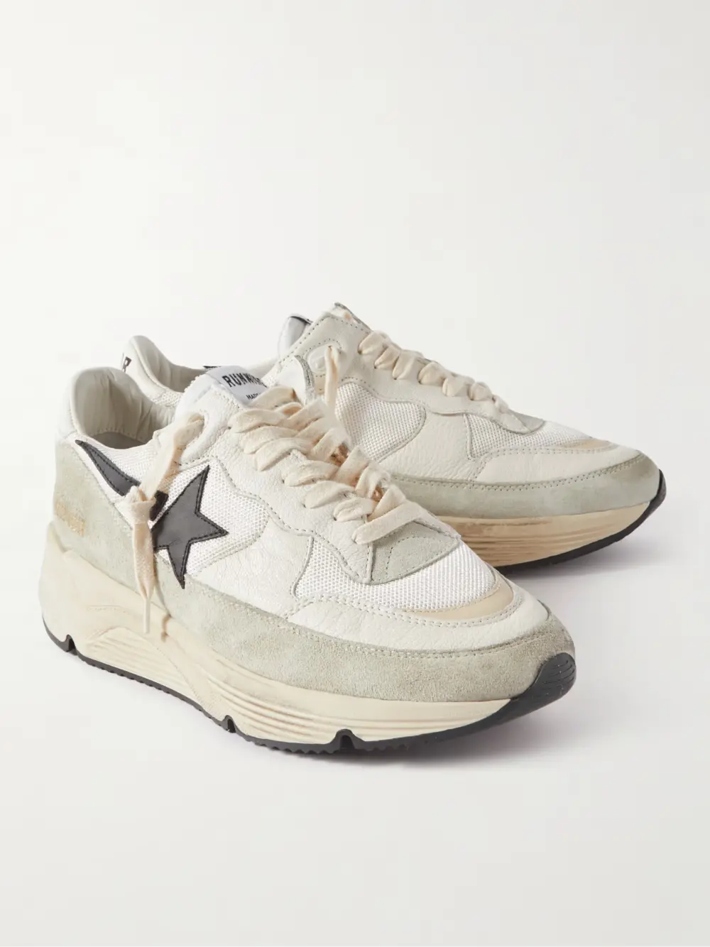 Giày Golden Goose Distressed Leather-Trimmed Suede Mesh 'White' GMF00350-F003252-11199 - Ảnh 3