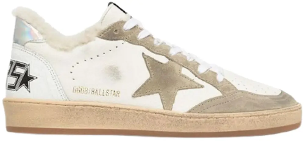 Giày Golden Goose Shearling Star-patch 'White /Taupe /Silver' GWF00117-F002464-10876