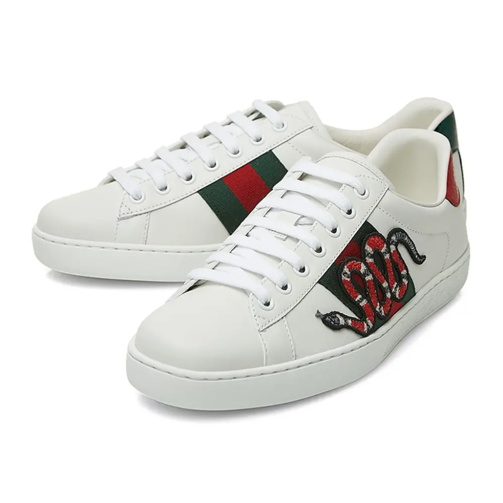 Alternative view of Giày Gucci Ace Embroidered Snake 'White' 456230-A38G0-9064
