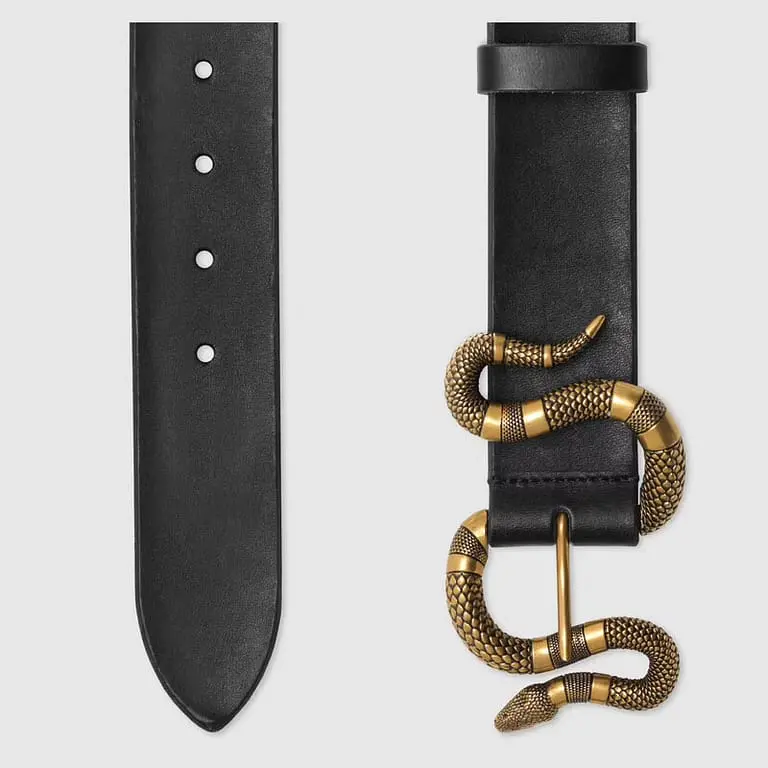 Alternative view of Thắt Lưng Gucci Original Cut Snake Casual Leather 'Black' 458935-CVE0T-1000