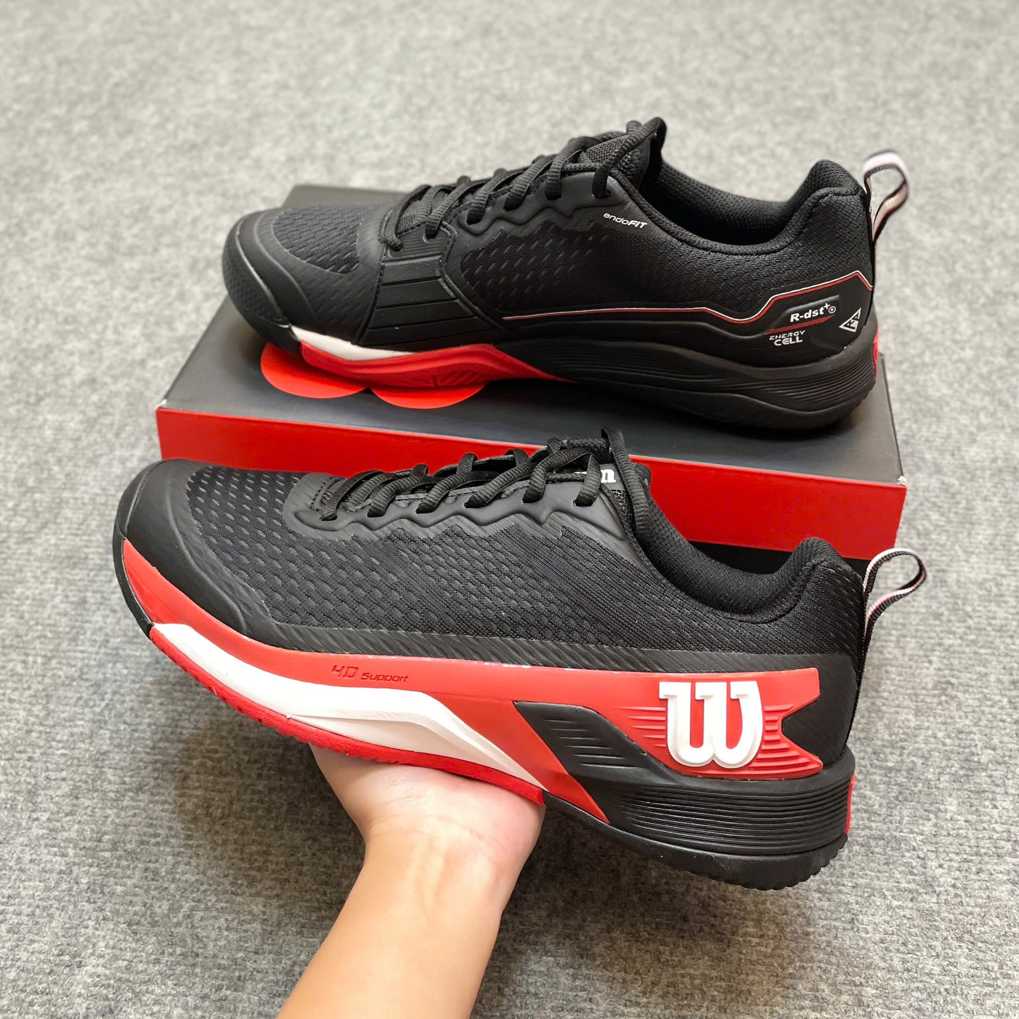 Giày Wilson Rush Pro 4.5 ‘Black Red’ WRS334330U - Ảnh 6