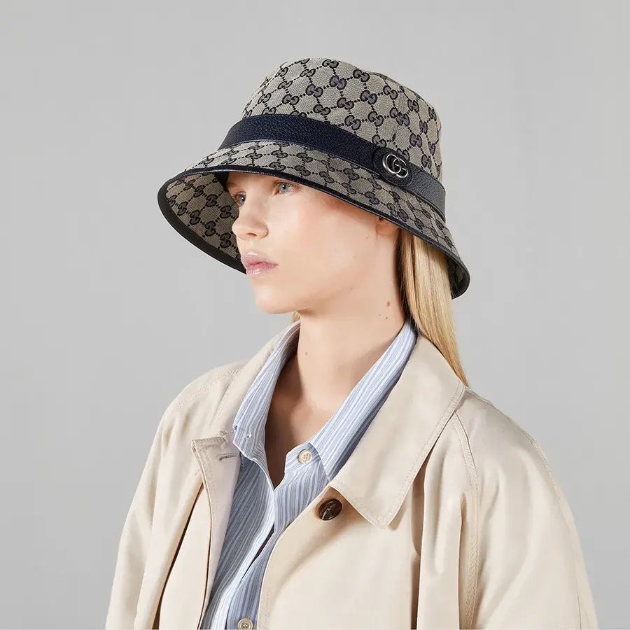 Mũ Gucci GG Canvas Bucket Hat 'Beige Navy' 576587-4HG53-4068 - Ảnh 3