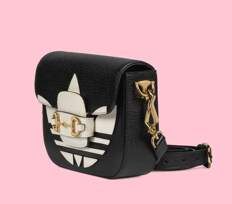 Túi Gucci x adidas Horsebit 1955 Bag 'Black White' 658574-U3ZDG-8726 - Ảnh 5