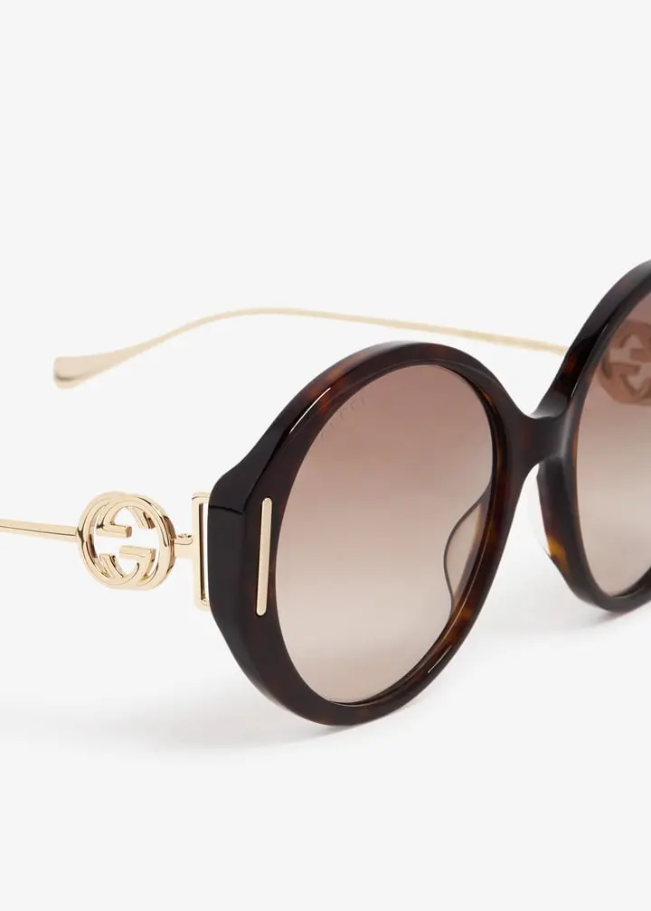 Kính Gucci Round Frame Sunglasses 'Gradient Brown' 706694-J0740-2323 - Ảnh 3