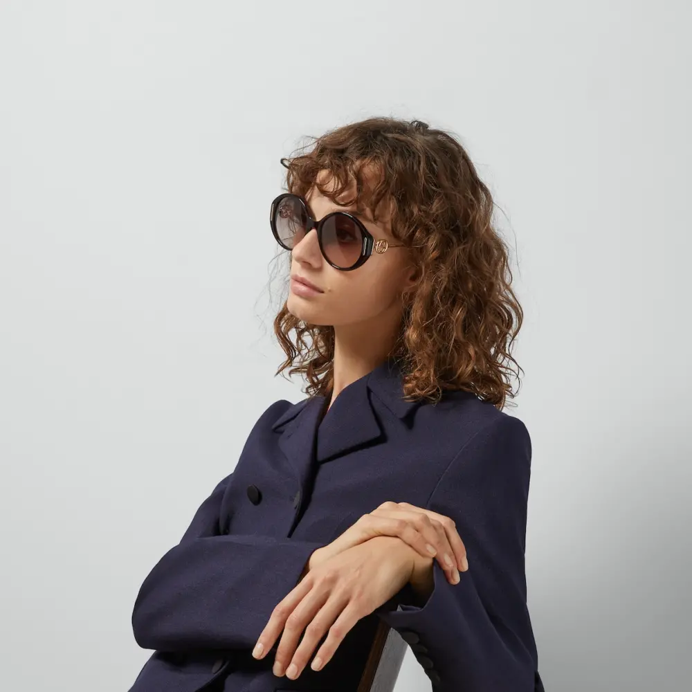 Alternative view of Kính Gucci Round Frame Sunglasses 'Gradient Brown' 706694-J0740-2323