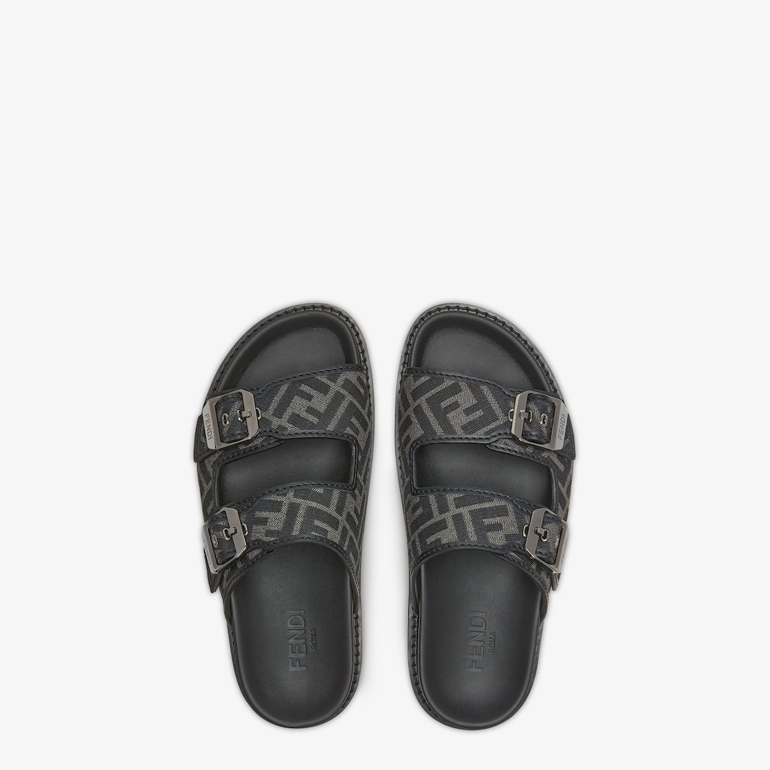 Dép Fendi Feel Jacquard Fabric Sandals 'Black' 7X1604AJZFF0TUY - Ảnh 5