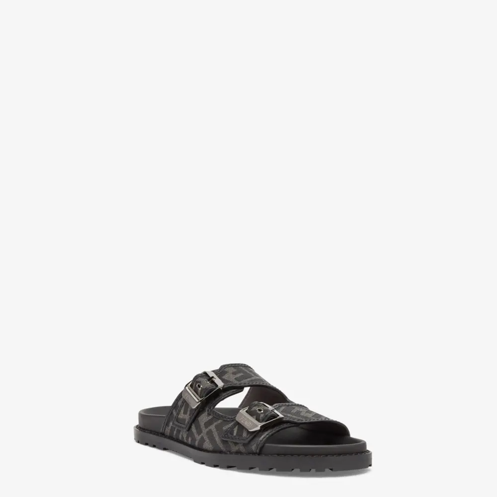 Dép Fendi Feel Jacquard Fabric Sandals 'Black' 7X1604AJZFF0TUY - Ảnh 4