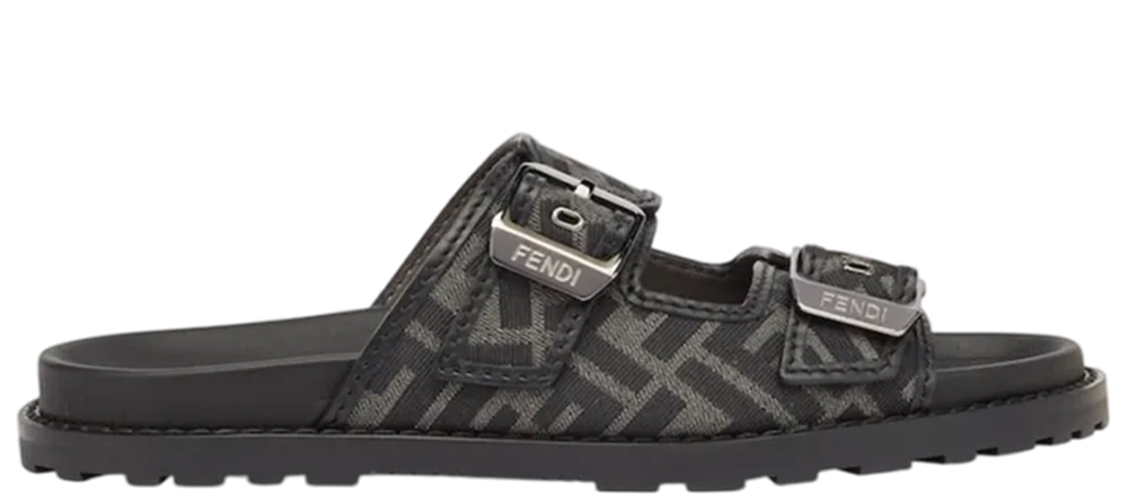 Dép Fendi Feel Jacquard Fabric Sandals 'Black' 7X1604AJZFF0TUY