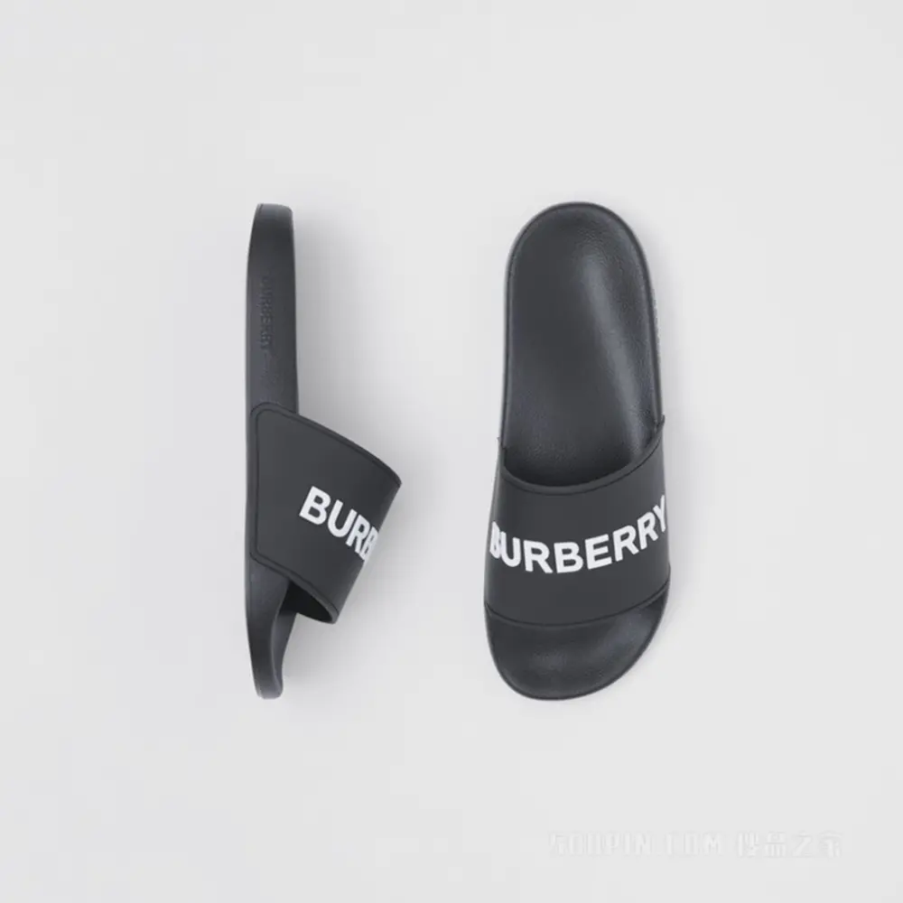 Dép Burberry Logo Slides Optic 'Black White' 80535011 - Ảnh 4