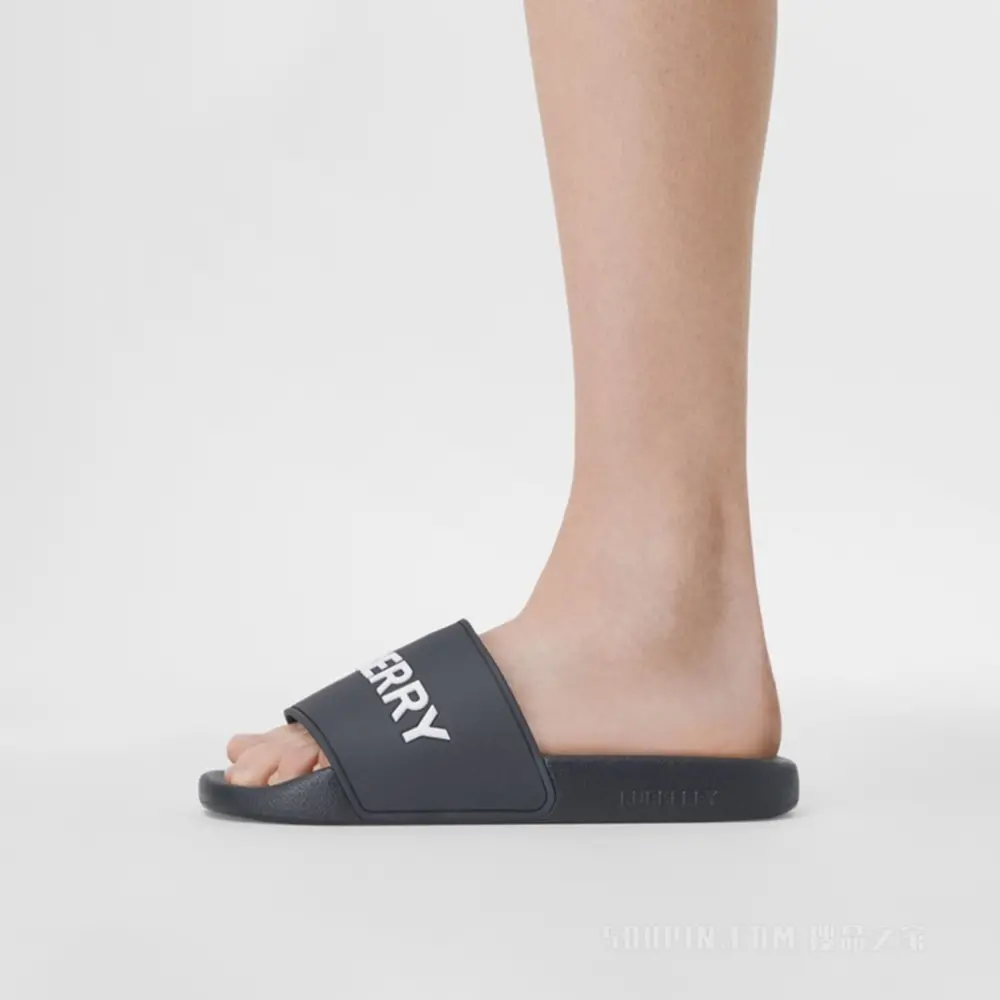 Alternative view of Dép Burberry Logo Slides Optic 'Black White' 80535011