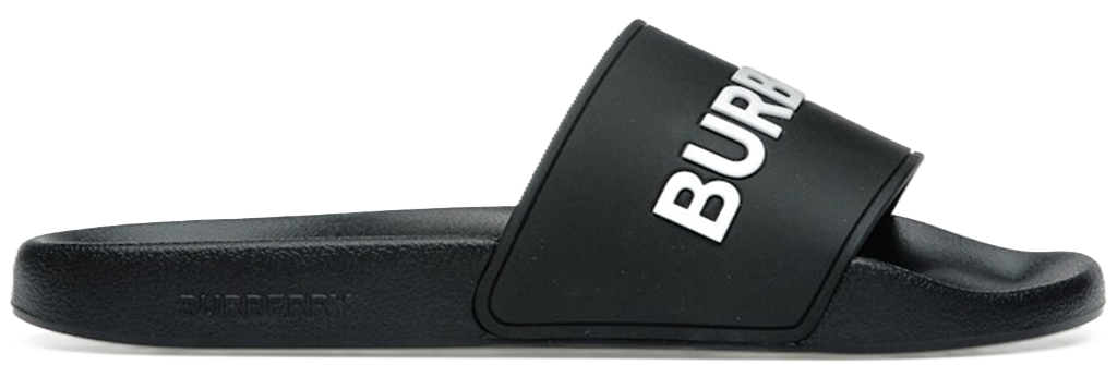 Dép Burberry Logo Slides Optic 'Black White' 80535011