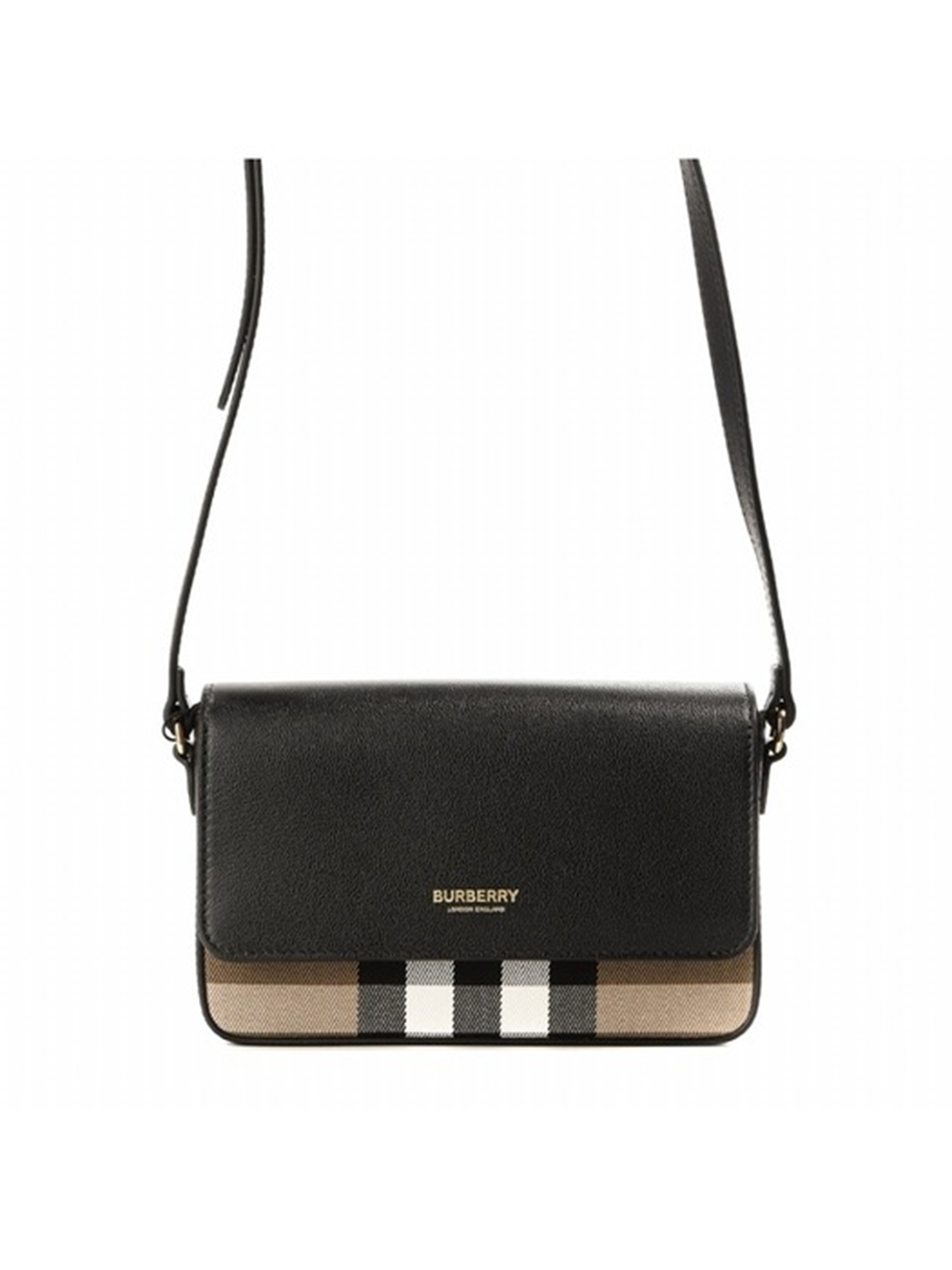Túi Burberry Check Leather Crossbody Bag 'Black' 8084028 - Ảnh 4