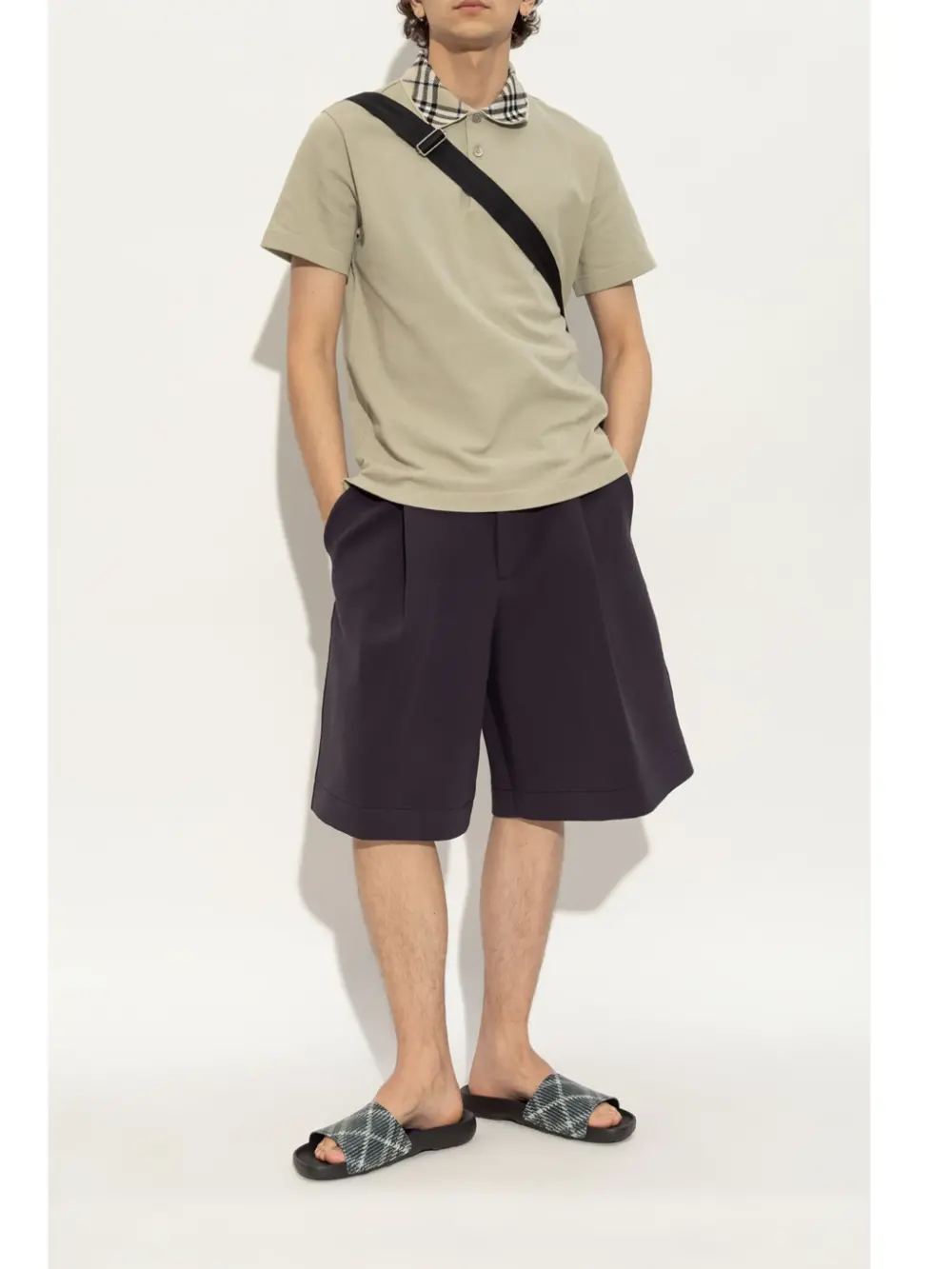 Alternative view of Dép Burberry Check Dive Slides Sand 'Black Beige' 8102419